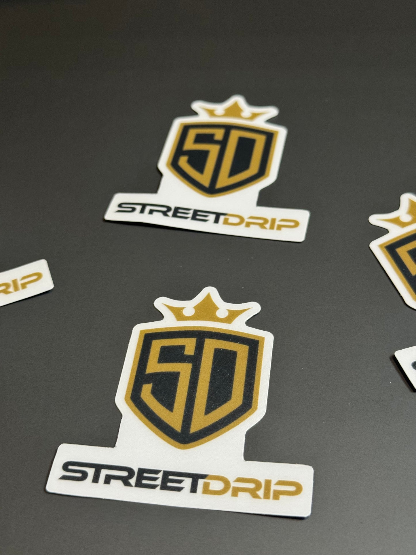 StreetDrip Logo Stickers - White Background